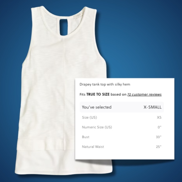**J.Crew Drapy Tank Top with Silk Hem - Style C8031 XS** - Picture 2 of 5